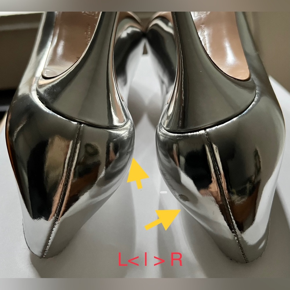 Gianvito Rossi 105 Silver Metallic Leather Pumps 36.5 - Picture 11 of 13